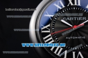 Cartier Ballon Bleu de Cartier Large Asia 2813 Automatic Carbon Case with Black Dial and PVD Bracelet Roman Numeral Markers