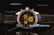 Ferrari Chronograph OS20 Quartz Steel Case with Black Dial and Yellow Subdials