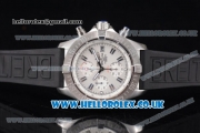 Breitling Avenger Seawolf Chrono Miyota OS10 Quartz Steel Case with White Dial Black Rubber Strap and Stick Markers