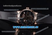 Ulysse Nardin Executive Dual Time & Big Date Asia ST25 Automatic Rose Gold Case Black Dial Black Bezel and Black Rubber Strap