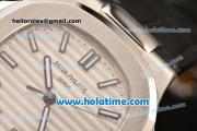 Patek Philippe Nautilus Swiss ETA 2824 Automatic Steel Case with Stick Markers and White Dial - 1:1 Original (ZF)