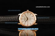 Vacheron Constantin Patrimony Swiss ETA 2836 Automatic Movement Rose Gold Case with Stick Markers and Alligator Strap Vacheron Constantin Patrimony Swiss ETA 2836 Automatic Movement Rose Gold Case with Stick Markers and Alligator Strap