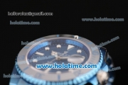 Rolex Submariner Asia 2813 Automatic Full Blue PVD with White Markers and Blue Dial