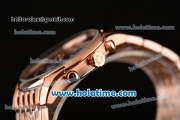 Omega De Ville Co-Axial Chronograph VK Quartz Movement Rose Gold Case and Strap with Blue Dial