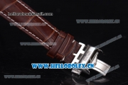 Longines Master Swiss ETA 2824 Automatic Steel Case with White Dial Diamonds Markers and Brown Leather Strap (ZF)