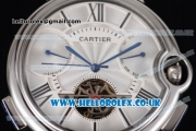 Cartier Ballon Bleu De Tourbillon Asia ST25 Automatic Steel Case with Silver Dial and Black Leather Strap