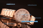 Omega Ladymatic Swiss ETA 2671 Automatic Full Rose Gold with Diamond Bezel and White Dial-1:1 Original