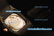 Cartier Santos 100 Swiss ETA W200 Automatic Movement PVD Case with Rose Gold Bezel and Black Dial - 1:1 Original