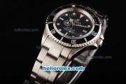 Rolex Sea-Dweller Swiss ETA 2836 Automatic Movement Full Steel with White Markers and Black Dial-Black Bezel