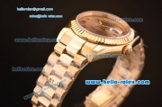 Rolex Datejust Swiss ETA 2836 Automatic Gold Case/Strap with Gold Dial and Roman Numeral Hour Markers