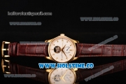 Patek Philippe Calatrava Tourbillon Swiss ETA 2824 Automatic Yellow Gold Case with Diamonds Markers and White Dial