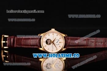 Patek Philippe Calatrava Tourbillon Swiss ETA 2824 Automatic Yellow Gold Case with Diamonds Markers and White Dial