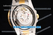 Rolex Submariner Clone Rolex 3135 Automatic Two Tone Case/Bracelet with Black Dial and Dot Markers - 1:1 Original