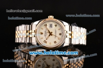 Rolex Datejust Swiss ETA 2836 Automatic 18K Yellow Gold/Steel Case with 18K Yellow Gold Bezel and Beige Dial (BP)