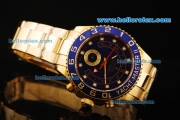 Rolex Yacht-Master II Swiss ETA 2813 Automatic Movement Gold Case and Strap with Blue Dial and Blue Bezel