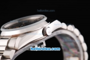 Rolex Air King Oyster Perpetual Tourbillon Automatic Movement Silver Case with Black Dial and SS Strap