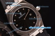 Audemars Piguet Royal Oak Lady Miyota OS2035 Quartz Steel Case with Diamond Markers and Black Dial