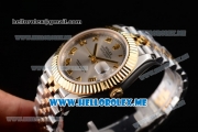 Rolex Datejust II Asia 2813 Automatic Two Tone Case/Bracelet with Grey Dial and Roman Numeral Markers (BP)
