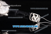 Antoine Preziuso Tourbillons Mega Tourbillon Swiss Manual Winding Steel Case with Silver/Skeleton Dial and Black Leather Strap