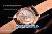 Omega Aqua Terra 150 M Co-Axial Clone Omega 8501 Automatic Rose Gold Case with White Dial and Stick Markers - Diamonds Bezel (EF)