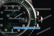 Rolex Submariner Clone Rolex 3135 Automatic Stainless Steel Case/Bracelet with Green Dial and Dot Markers - 1:1 Original (GF)