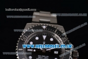 Rolex Sea-Dweller Deepsea Clone Rolex 3135 Automatic Stainless Steel Case/Bracelet with Black Dial and Dot Markers - 1:1 Original