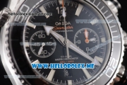 Omega Seamaster Planet Ocean Chronograph Swiss Valjoux 7750 Automatic Steel Case with Black Dial and Stick Markers Black/Blue Nylon Strap - 1:1 Original (EF)