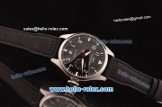 IWC Big Pilot ST22 Automatic with Power Reserve Steel Case with Black Dial and Black Leather Strap