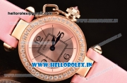 Cartier Pasha C Swiss Quartz Rose Gold Case with Diamonds Bezel and Pink Dial