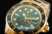 Rolex GMT-Master II Automatic Movement Full Gold Case/Strap with Green Dial and Green Bezel