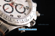 Rolex Daytona Swiss ETA 7750 Automatic Movement Full Steel with Numeral Markers and White Dial