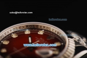 Rolex Datejust Automatic 2008 Black/Red Dial with Diamond Marking
