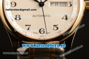 Longines Master Swiss ETA 2824 Automatic Two Tone Case with Two Tone Bracelet and White Dial