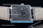 Bell & Ross BR 01 Burning Skull Asia Automatic Steel Case with Skull Dial and Leather Strap - 1:1 Original(AAAF)