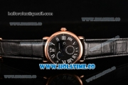 Cartier Rotonde Second Time Zone Day/Night Asia Manual Winding Steel Case with Black Dial and White Roman Numeral Markers