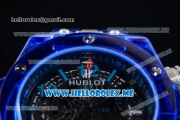 Hublot Big Bang UNICO Sapphire Blue Miyota Quartz Sapphire Crystal Case with Skeleton Dial and Black Rubber Strap Stick/Arabic Numeral Markers