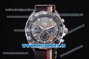 Tag Heuer Formula 1. James Hunt Miyota Quartz Steel Case with Grey Dial Stick/Arabic Numeral Markers and Black Nylon Strap