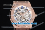 Hublot Classic Fusion Skeleton Asia Automatic Rose Gold Case with Skeleton Dial and Black Rubber Strap