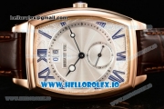 Breguet Heritage Asia Automatic Rose Gold Case White Dial With Roman Numeral Markers Brown Leather Strap