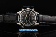 Omega Seamaster CO-AXIAL Chronograph Automatic with Black Dial ,Black Bezel and Leather Strap