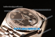 Rolex Datejust 37mm Swiss ETA 2836 Automatic Steel Case with Jubilee Steel Bezel Black Dial Roman Steel Bracelet