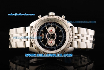 Breitling Bentley Supersports Chronograph Miyota Quartz Movement Full Steel with Black Dial and Honeycomb Bezel