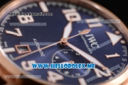 IWC Big Pilot Clone IWC 521111 Automatic Rose Gold Case with Blue Dial and Brown Leather Strap Arabic Numeral Markers