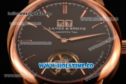 A.Lange&Sohne Saxonia Tourbillon Asia Automatic Rose Gold Case with Black Dial and Stick Markers