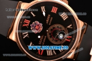 Ulysse Nardin Imperial St. Petersburg Maxi Marine Chronometer Enamel Limited Edition Auotmatic Rose Gold Case with Black Dial and Roman Numeral Markers