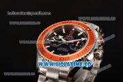 Omega Planet Ocean 600 M Co-Axial Chrono Swiss Valjoux 7750 Automatic Steel Case with Orange Bezel Stick Markers and Black Dial (BP)