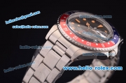 Rolex GMT Master Vintage Asia 2813 Automatic Full Steel and Blue/Red Bezel with Black Dial- Yellow Punctate Markers