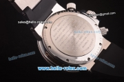Ulysse Nardin Maxi Marine Chronograph Miyota Quartz Movement Steel Case with White/Silver Dial and Black Rubber Strap
