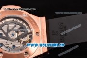 Hublot Big Bang Swiss Tourbillon Automatic Movement Rose Gold Case with Black Dial and Black Rubber Strap (PK)