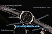 Omega De Ville Co-Axial Chronograph VK Quartz Movement Steel Case and Black Leather Strap with Black Dial